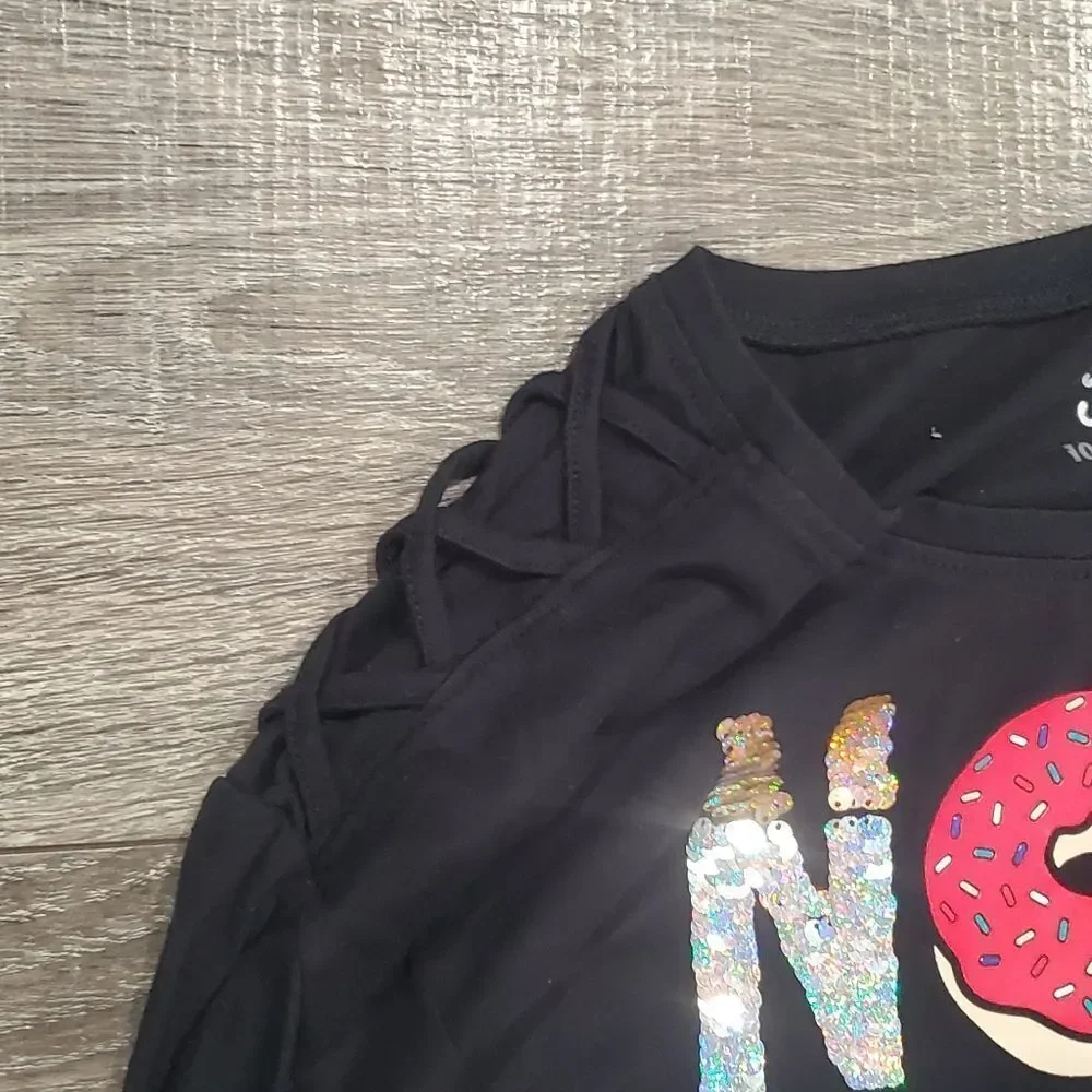 Girls Long Sleeve Shirts Bundle Size 10-12 Long Sleeve Tees with Fun Graphics